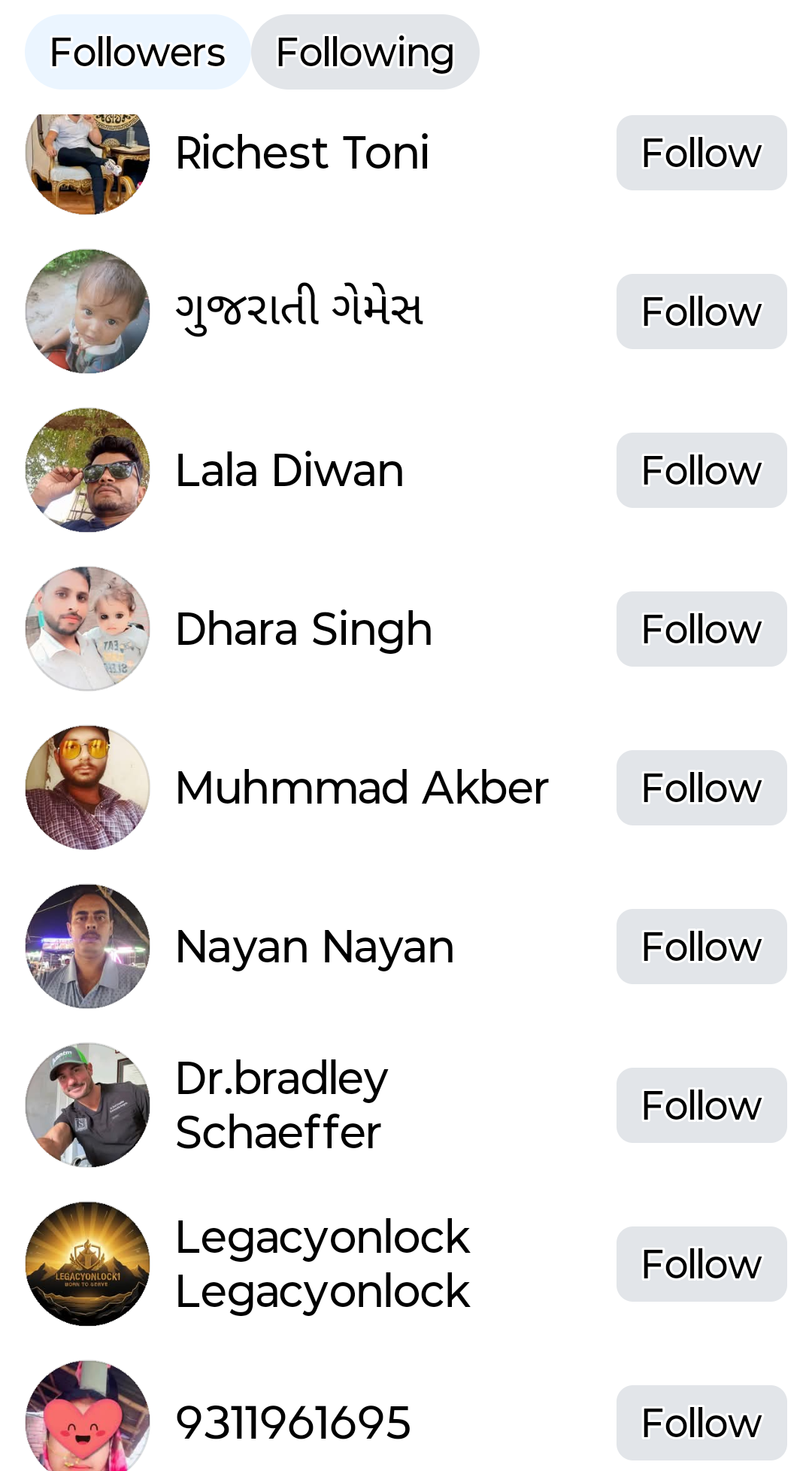 Fake followers 