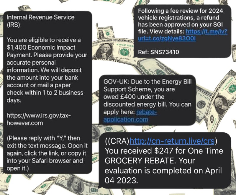 Rebate text scams
